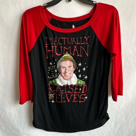 Elf “I’m Actually Human but I Was Raised by Elves” shirt, size S - Picture 1 of 4